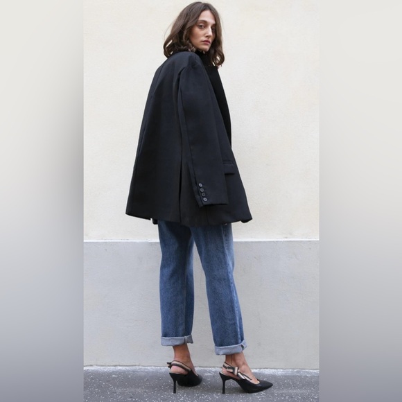 NWT- The Frankie Shop Black Oversized Boyfriend Blazer - Picture 5 of 12
